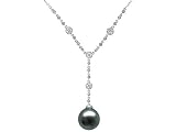 0.30 cts Pearls Necklace - 14kt White or Yellow Gold LIFETIME WARRANTEE