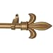Window Curtain Rod / Drapery Rod 28 Inch - 48 Inch Fleur De Lis Gold