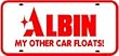 ALBIN MARINE LICENSE PLATE boat car sign