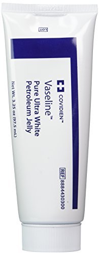 Medical Grade Vaseline Pure Ultra White Petroleum Jelly, 3.25 oz (97.5 mL) Tubes ONLY by Kendall/Covidien by Kendall Vaseline