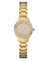 GUESS Womens U0230L2 Petite Sporty Radiance Gold-Tone Crystal Watch