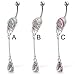 Double flip-flop belly button ring, clear - B title=