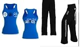 Zumba Samba Cargo Pants (Black) + Racerback Top (Blue)