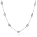 Sterling Silver Cubic Zirconia Stations Necklace 17