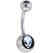 Black and White Alien Logo Belly Button Ring