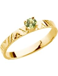Jewelplus Youth Genuine Birthstone Ring 14K Yellow August