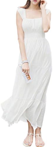 Women's Spaghetti Strap New Noble Empire Waist Full-Length Slim Fit Beach Dress