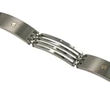 Titanium Bracelet with combination of matte and shiny polish Solid 14k gold Width: 11mm Length: 8.5 (adjustable)