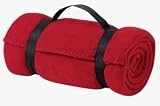 NEW Port & Company - Fleece Value Blanket with Strap Red-OSFA