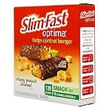 Slim Fast Optima Crispy Peanut Caramel - Helps Control Hunger, 6 bars,(Slim Fast)