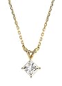 14k Yellow Gold Princess Cut Diamond Solitaire Pendant (1/2ct , I-J, I1)