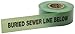 Mutual 17783 Polyethylene Non Detectable Underground Sewer Line Marking Tape, 4.5 mil Thickness, 1000' Length x 3