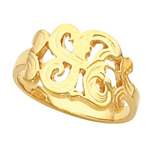 B Initial Ring in 14K Yellow Gold (Finger Size 6), FREE 2-Day Shipping.