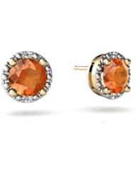 Genuine Fire Opal 14kt Yellow Gold Earrings