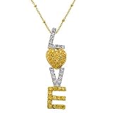 Love You Cubic Zirconia Diamond Pendant Necklace