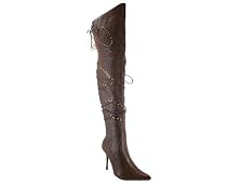 BRAIDED SNAKE STUD THIGH HIGH BOOT