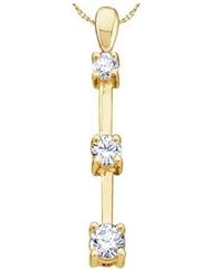 1 cttw 14k Yellow Gold Diamond Diamond Journey Necklace (Real Diamonds: 1 cttw), 18"
