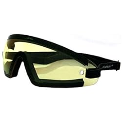 Bobster Wrap Wrap Around Cruiser Motorcycle Goggles Eyewear - Black/Yellow