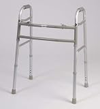 Bariatric Folding Walker - This medical geriatric walker has a dual button to fold. Weight capacity 450 pounds. This functional lightweight aluminum walker has Limited lifetime warranty on frame.