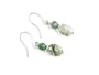 Black Tourmalated Quartz and Moss Agate Dangle Earrings