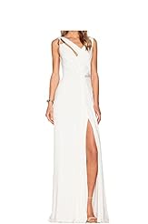 Sexy V-neck Cowl Neck Sleeveless Jersey/Polyester/Spandex Slit Club Dress/Party Dress/Maxi Dress 