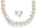 Freshwater Cultured Potato Pearl 9.0-10.0mm Necklace, 17", and  9.0-9.5mm Stud Earring Set