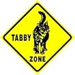 TABBY ZONE crossing cat pet novelty NEW sign