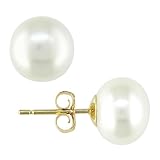 14K Yellow Gold Freshwater Pearl Stud Earrings