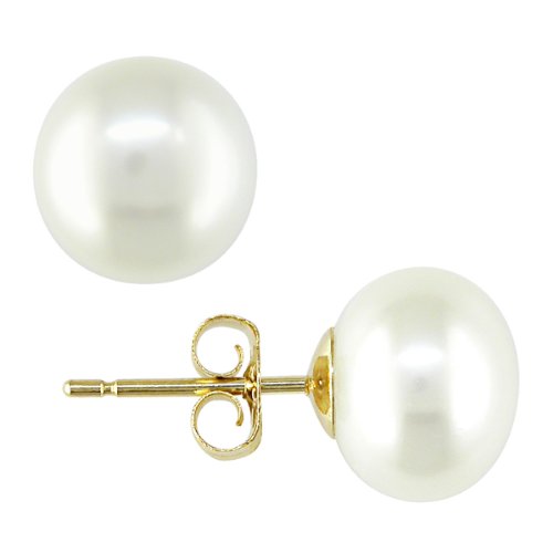 14K Yellow Gold 6-7mm Cultured Freshwater Pearl Stud Earrings