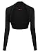 Doublju Womens Long Sleeve Ruched Bolero Shrug Open Cardigan
