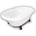 American Bath Factory B1-3720-WW-DM7-M2-45-OC Duchess Double Ended Clawfoot Bathtub in White, Armada