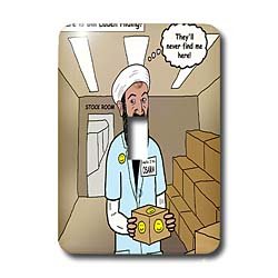 Rich Diesslins Funny General - Editorial Cartoons - Osama Bin Laden Hiding Place - Light Switch Covers - single toggle switch