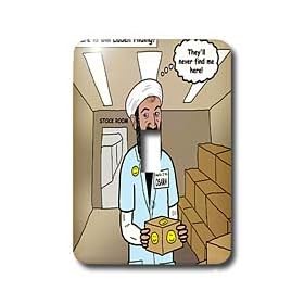 Rich Diesslins Funny General - Editorial Cartoons - Osama Bin Laden Hiding Place - Light Switch Covers - single toggle switch