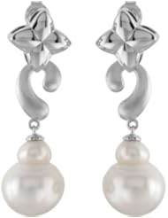 Earring With 11mm Pearl Sterling Silver Pair Earring With 11mm Pearl
