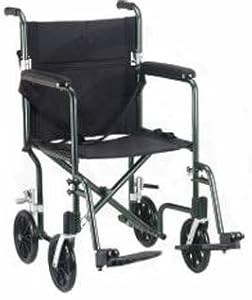 Transport Chair Fly Weight Deluxe Aluminum Wheelchair, 17