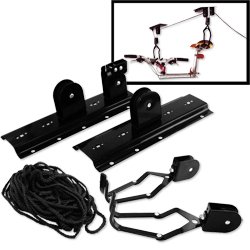 Bike Roof Rack Bicycle Lift - Garage Storage Racks Pulley and Brackets