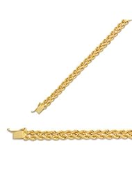 7" 14K Yellow Gold 6.0mm (1/4") Polished Diamond Cut Multi Line Rope Chain w/ Box Catch Clasp