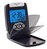 Global Atomic Travel Alarm Clock Digital Multi Band World Radio Controlled RC339EL Black