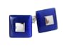 Riveting Blue Square Catseye Silver Cufflinks with Gift Box