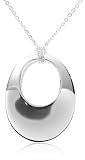 Sterling Silver Sculpted Oval Pendant, 16