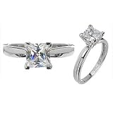 Emitations Annie's 1 CT CZ Princess Cut Promise Ring, 5, 1 ea