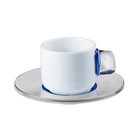 Guzzini Set of 2 Infusion Blue Espresso cups + saucer