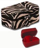 Susan Faris Rectangel Jewelry Case - Zebra