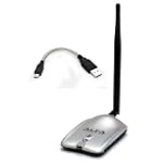 Alfa AWUS036H 1000mW 1W 802.11b/g High Gain USB Wireless Long-Rang WiFi network Adapter with 5dBi Antenna - With Mini bendable Flex cable to adjust for better signal for Wardriving & Range Extension