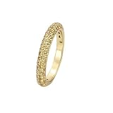 14k Yellow Gold Triple Row Yellow Sapphire Stackable Ring
