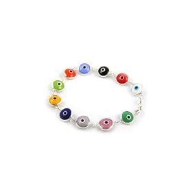 Multicolor Classic Evil Eye Glass Beads Bracelet