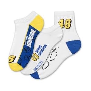 Buy For Bare Feet Jimmie Johnson Mens Socks - 3 Pack - Jimmie Johnson Large