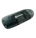 BlueProton USB 2.0 6-in-1 Single Slot Memory Card Reader Writer for SD SDHC MiniSD MMC rsMMC (BLACK)