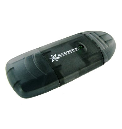 BlueProton USB 2.0 6-in-1 Single Slot Memory Card Reader Writer for SD SDHC MiniSD MMC rsMMC (BLACK)