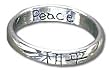 Solid Sterling Silver "Peace" Band Ring (Chinese Writing w/ English Translation Inside the Band)